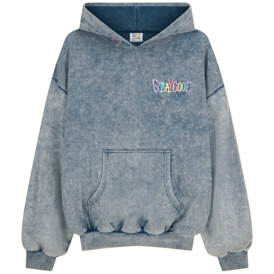 Tribal Acid Wash Hoodie (Denim)