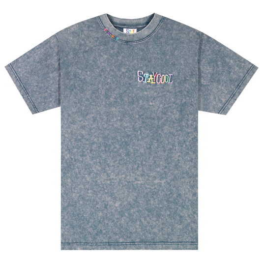Tribal Acid Wash Tee (Denim)