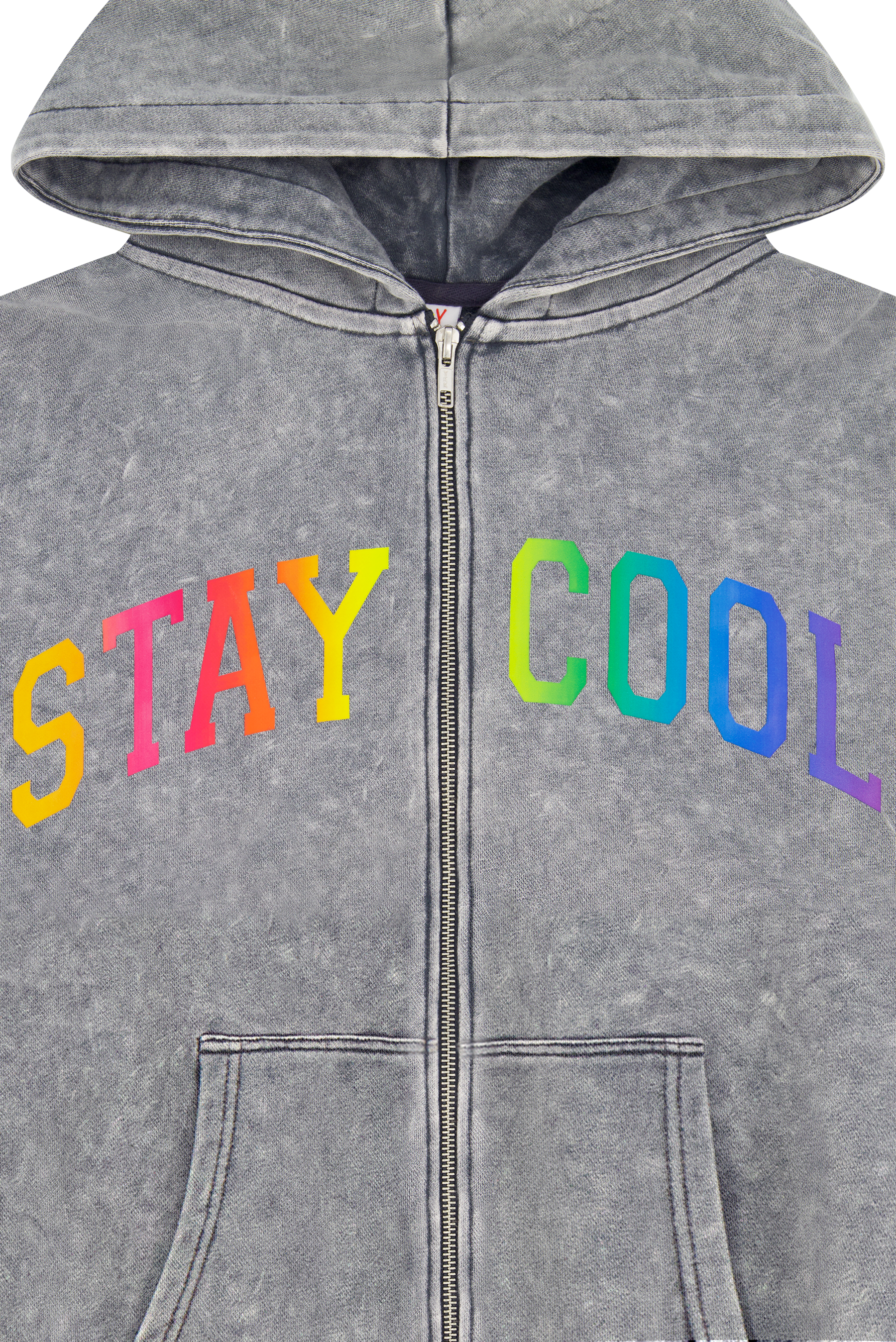 Arch Zip Logo Hoodie (Charcoal Wash) – Staycoolnyc Arch Zip Logo Hoodie (Charcoal Wash) – Staycoolnyc