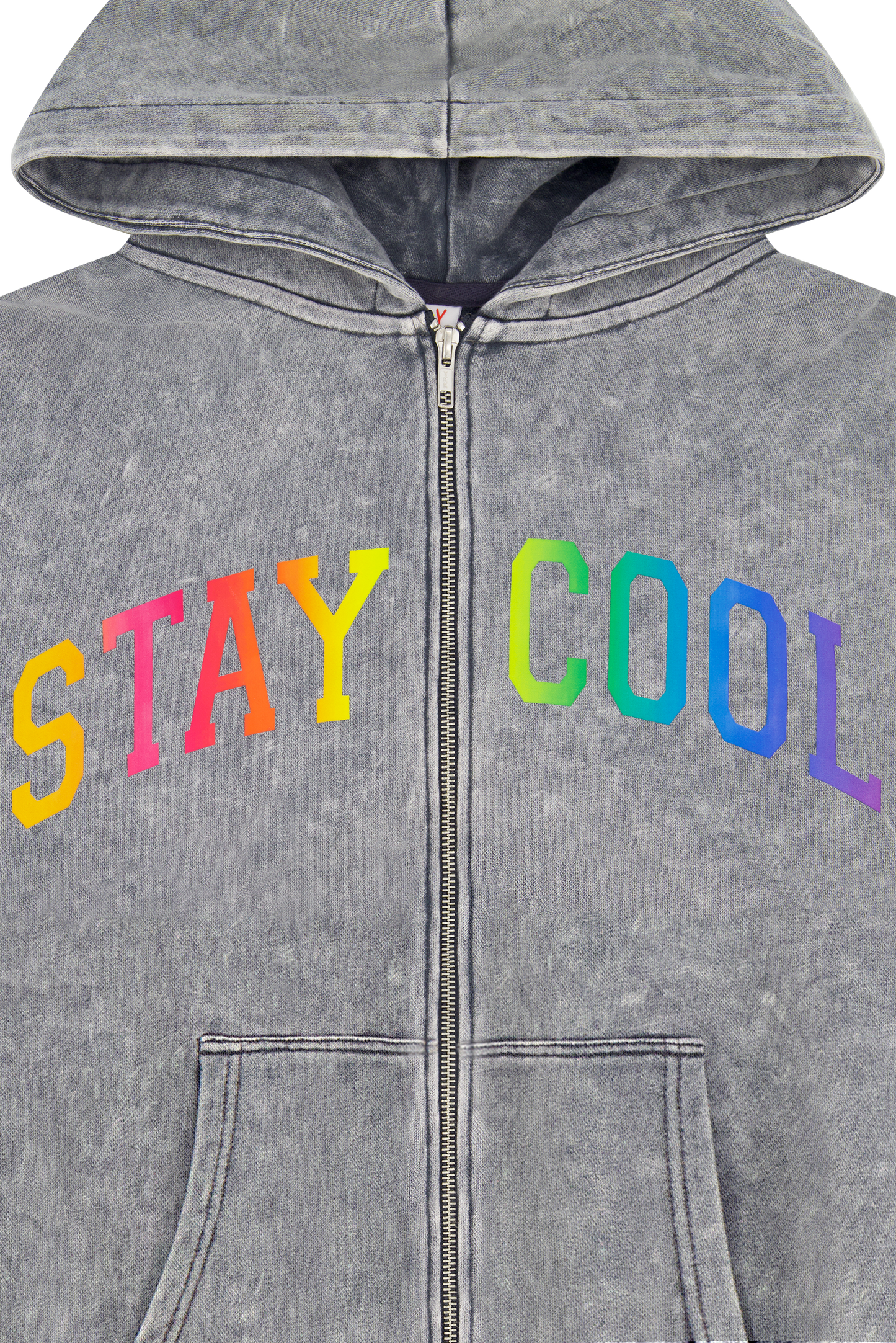 Arch Zip Logo Hoodie (Charcoal Wash)