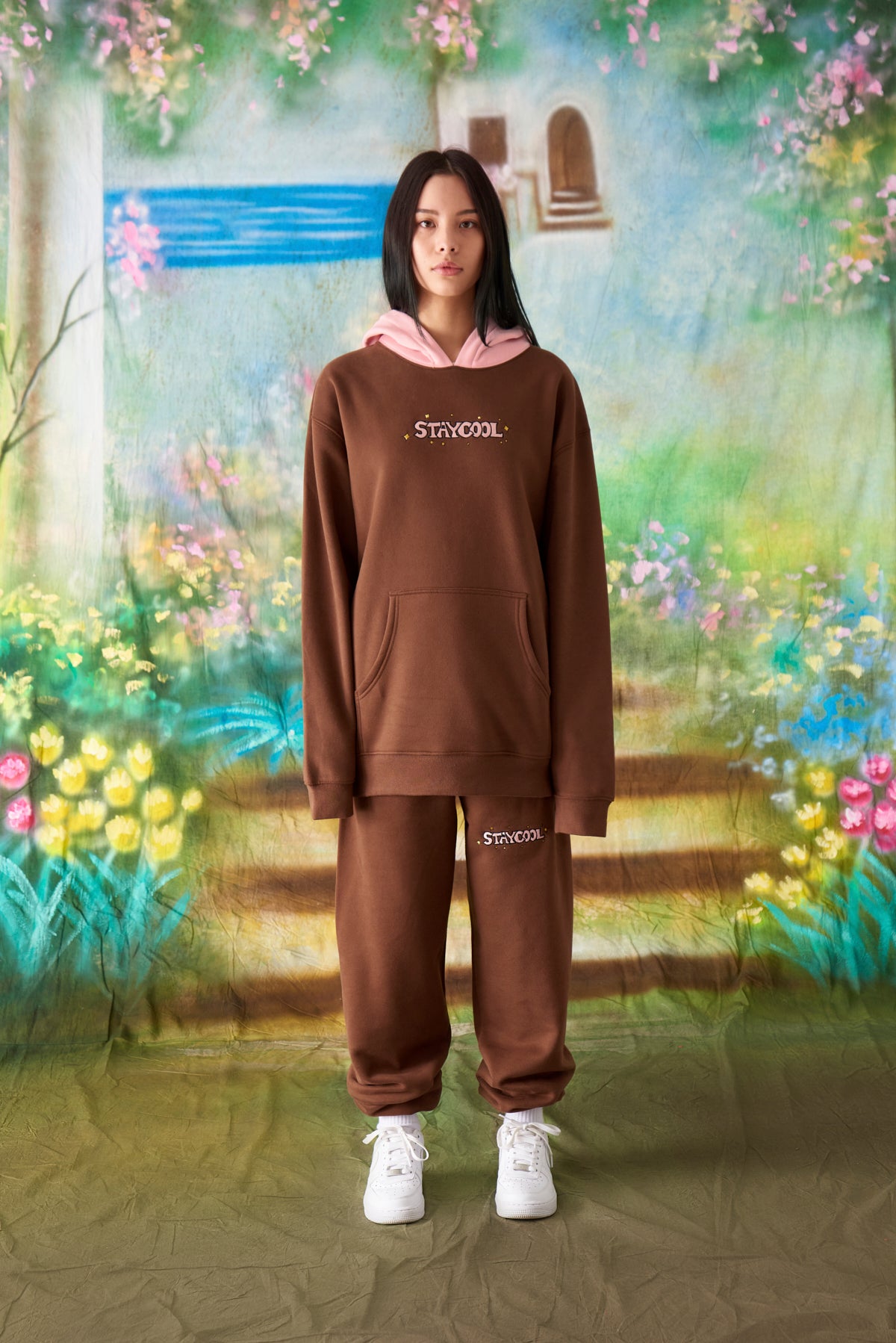 Sparkle Hoodie (Chocolate/Pink) - Staycoolnyc