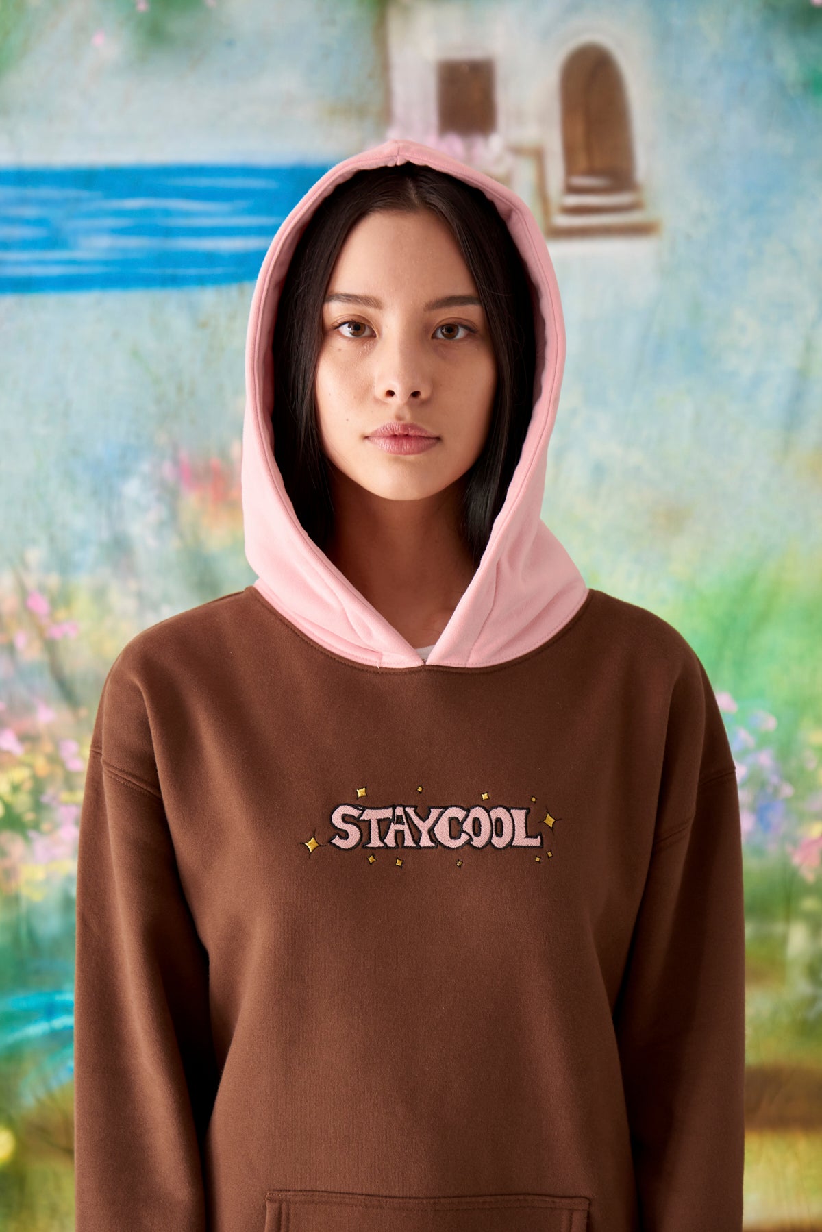 Sparkle Hoodie (Chocolate/Pink) - Staycoolnyc