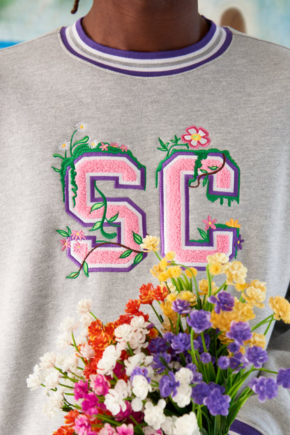 Floral Sweatshirt (Heather Grey)